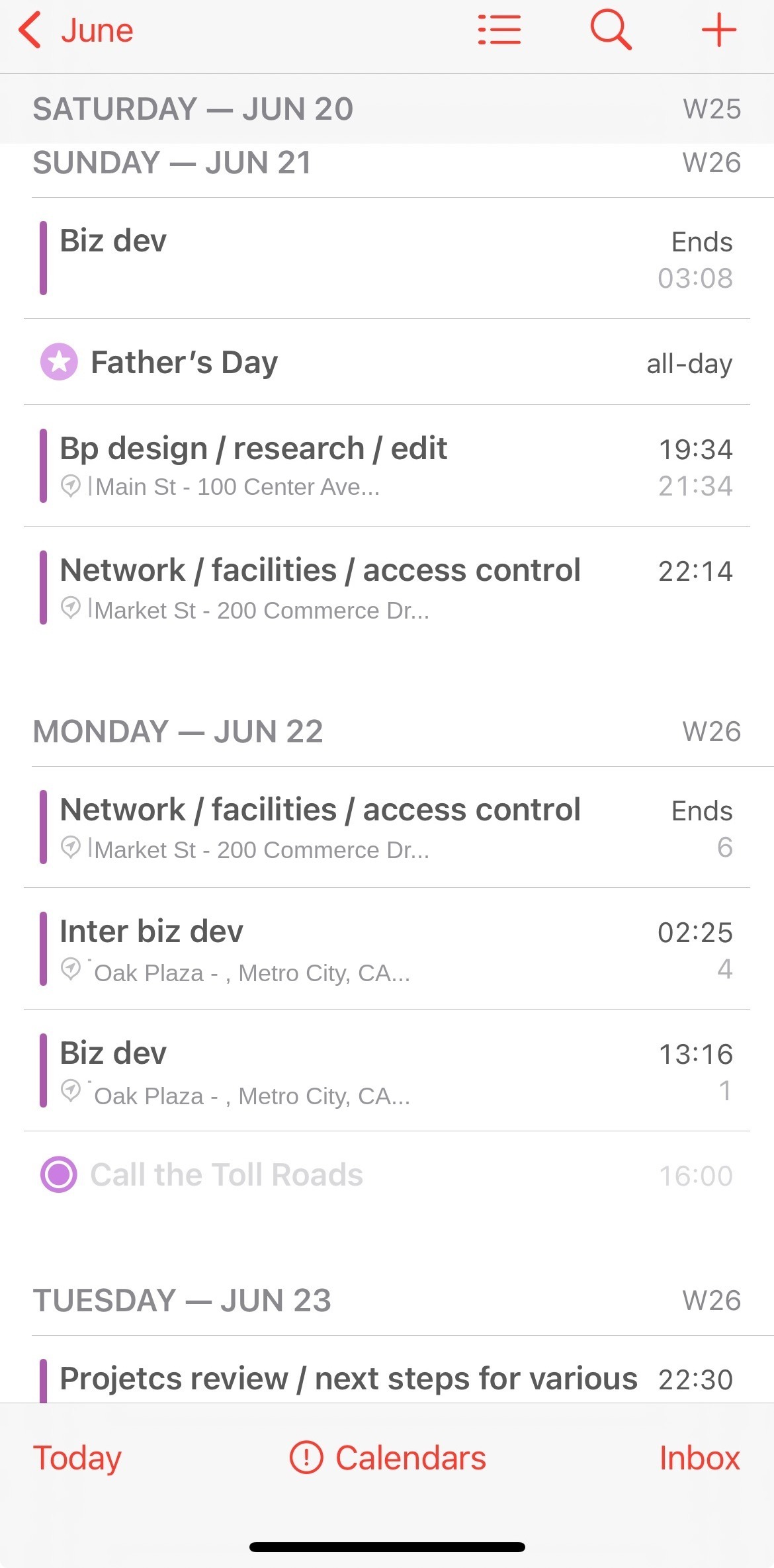 Calendar to billing