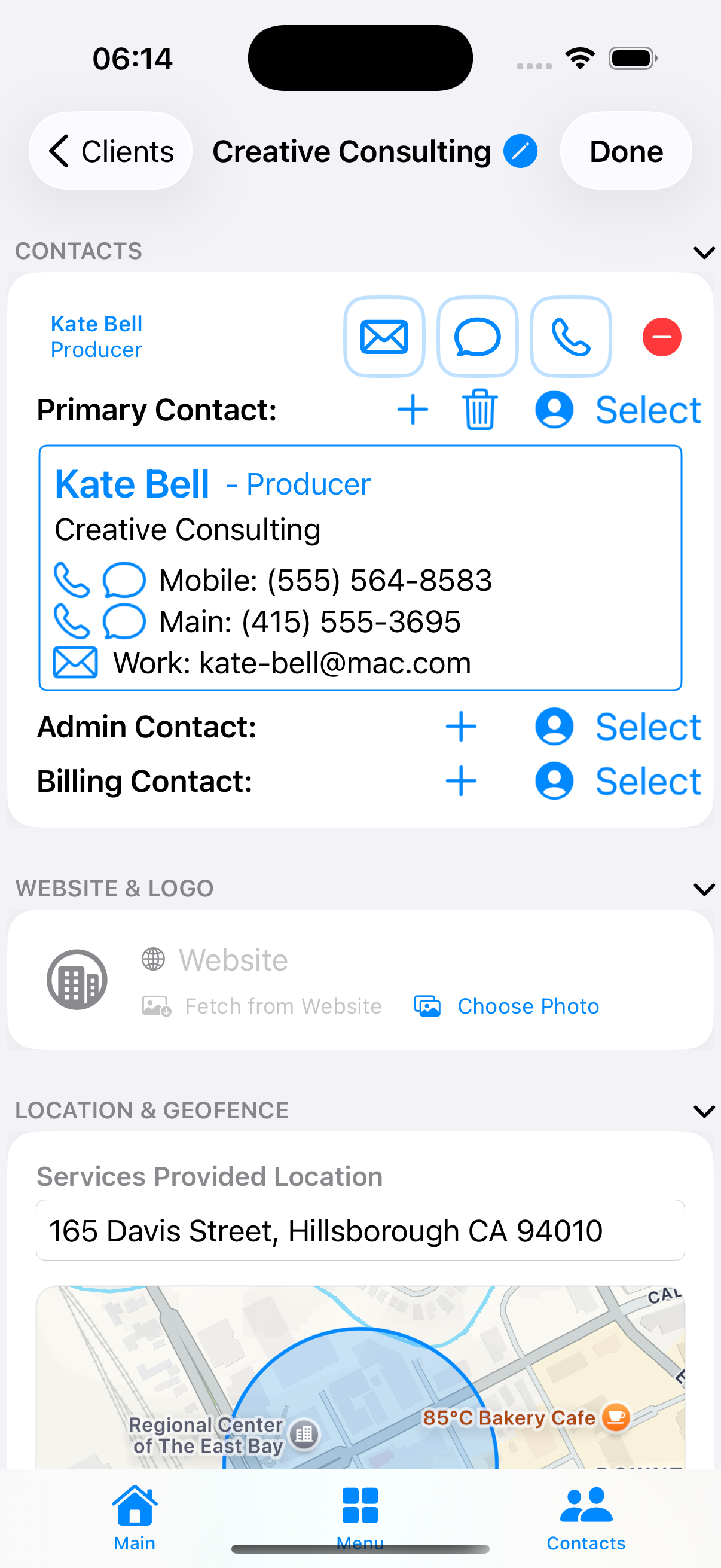 Client contacts