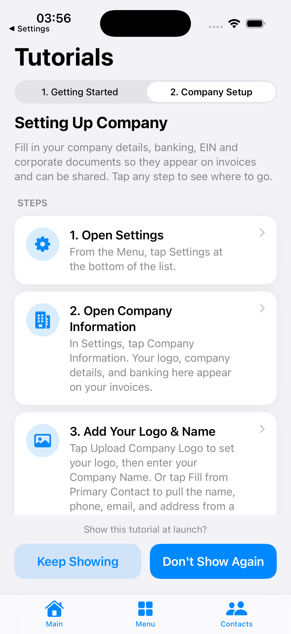 Guided getting-started tutorial