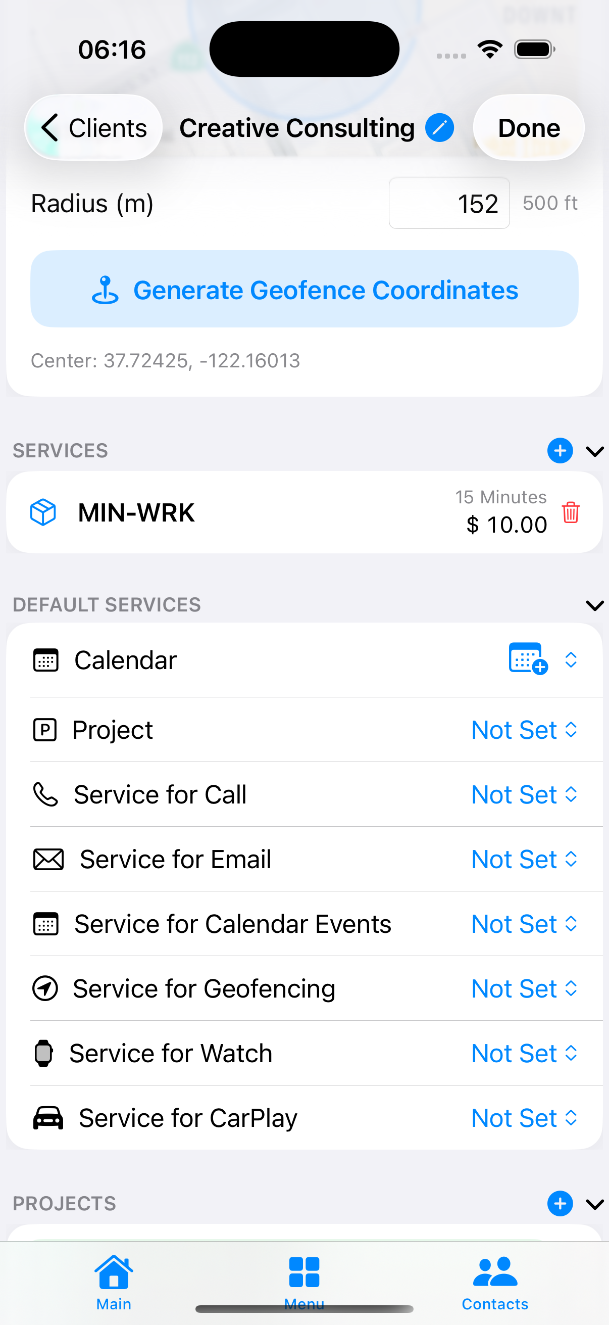 Client services and rates